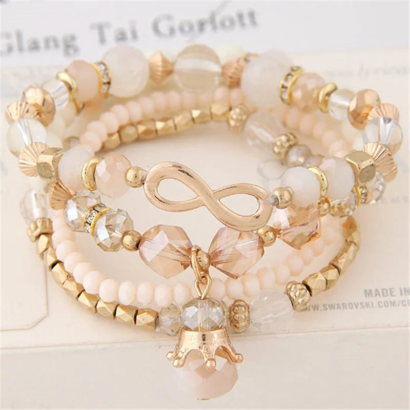 DIEZI Ethnic Korean Crystal Bead Bracelets for Women Men Bracelet Natural Stone Charms Wristband Bracelet pulseira feminina