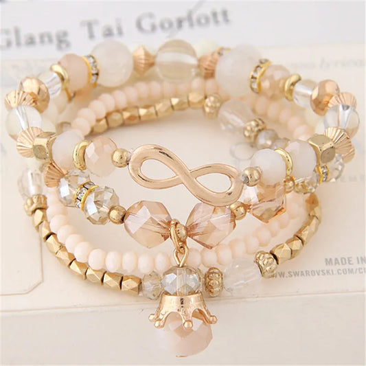 DIEZI Ethnic Korean Crystal Bead Bracelets for Women Men Bracelet Natural Stone Charms Wristband Bracelet pulseira feminina