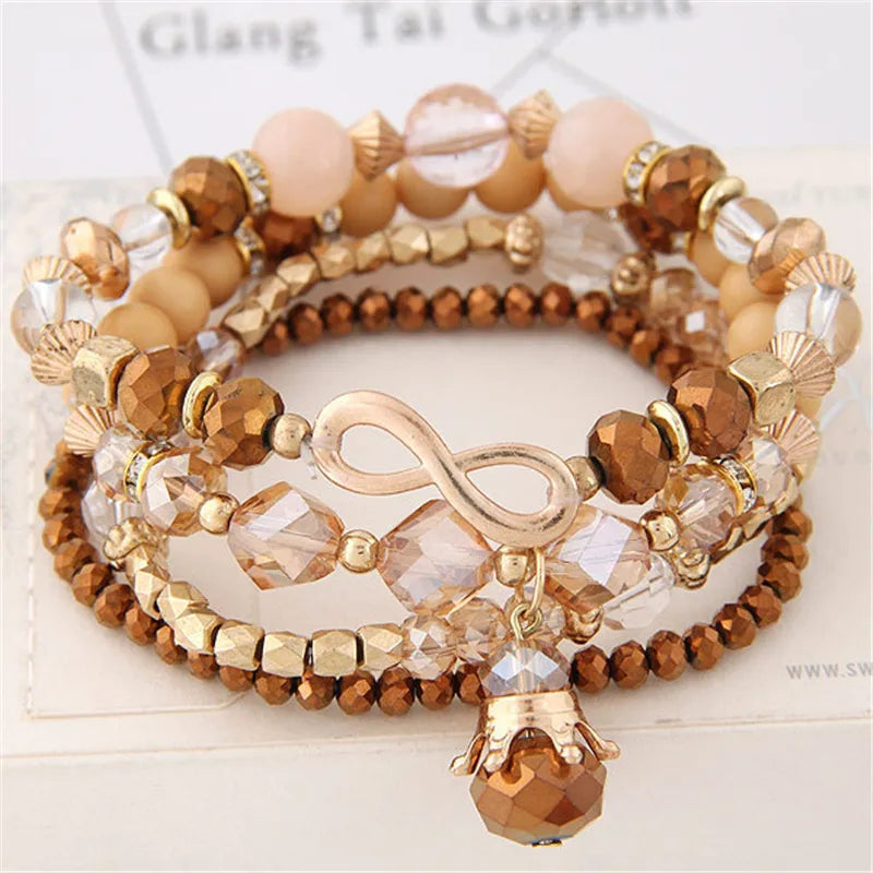 DIEZI Ethnic Korean Crystal Bead Bracelets for Women Men Bracelet Natural Stone Charms Wristband Bracelet pulseira feminina