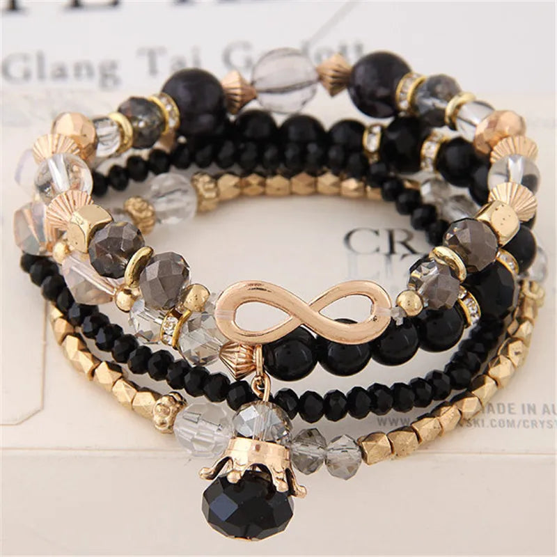 DIEZI Ethnic Korean Crystal Bead Bracelets for Women Men Bracelet Natural Stone Charms Wristband Bracelet pulseira feminina