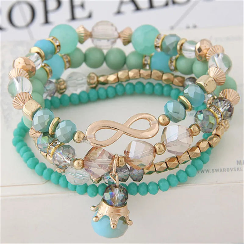 DIEZI Ethnic Korean Crystal Bead Bracelets for Women Men Bracelet Natural Stone Charms Wristband Bracelet pulseira feminina