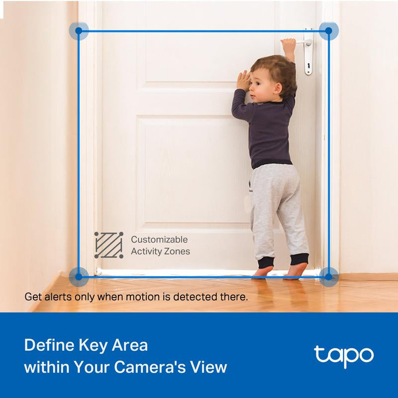 Tp-Link&Tapo C216 2K Pan/Tilt Indoor/Outdoor Security Camera AI Person/Baby Cry Detect, Motion Tracking, Color Night Vision, 360° Pan/Tilt, No Subscription, Works W/Alexa & Google