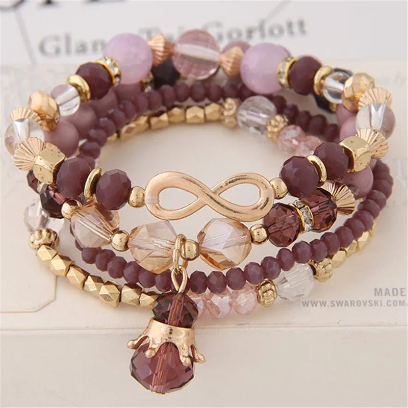 DIEZI Ethnic Korean Crystal Bead Bracelets for Women Men Bracelet Natural Stone Charms Wristband Bracelet pulseira feminina