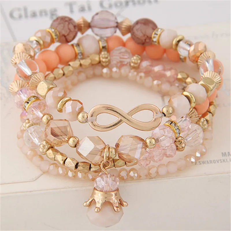DIEZI Ethnic Korean Crystal Bead Bracelets for Women Men Bracelet Natural Stone Charms Wristband Bracelet pulseira feminina